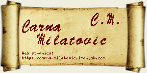Čarna Milatović vizit kartica